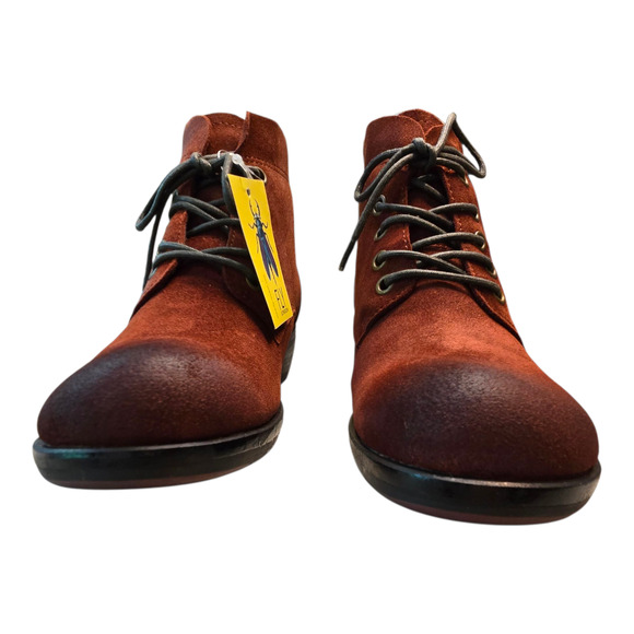 Fly London Shoes Womens Size 37 Brick Oil Suede Lace Up Ankle Booties Fallcore - Picture 6 of 13